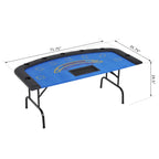 Folding Poker Table with Cup Holders and Chip Tray