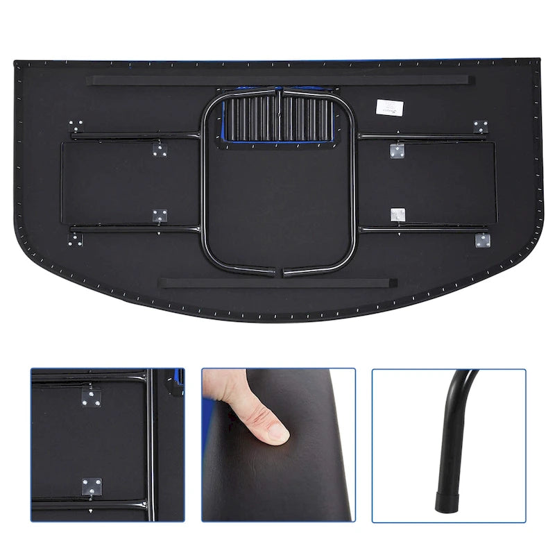 Folding Poker Table with Cup Holders and Chip Tray