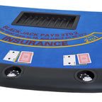 Folding Poker Table with Cup Holders and Chip Tray