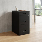 Space Solutions 18in. Deep 3 Drawer Metal Organizer File Cabinet with Pencil Drawer, Black