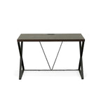Computer Desk with Wood-Grain Top - Elm/Black