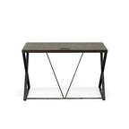 Computer Desk with Wood-Grain Top - Elm/Black