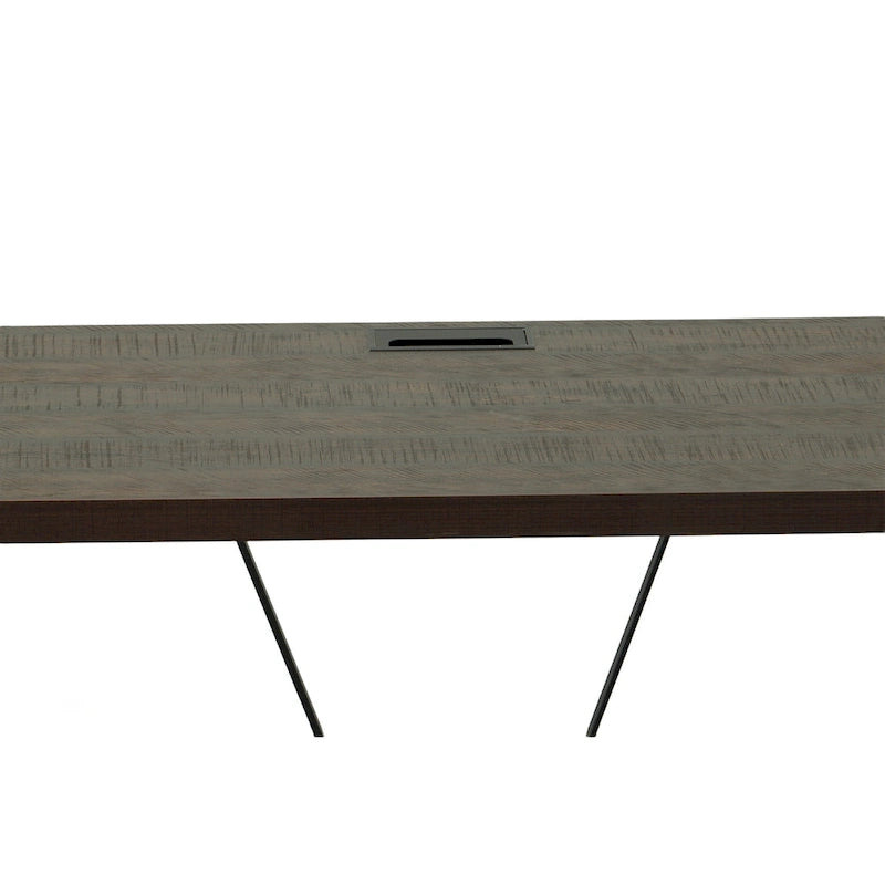 Escritorio para computadora con cubierta de vetas de madera - olmo/negro