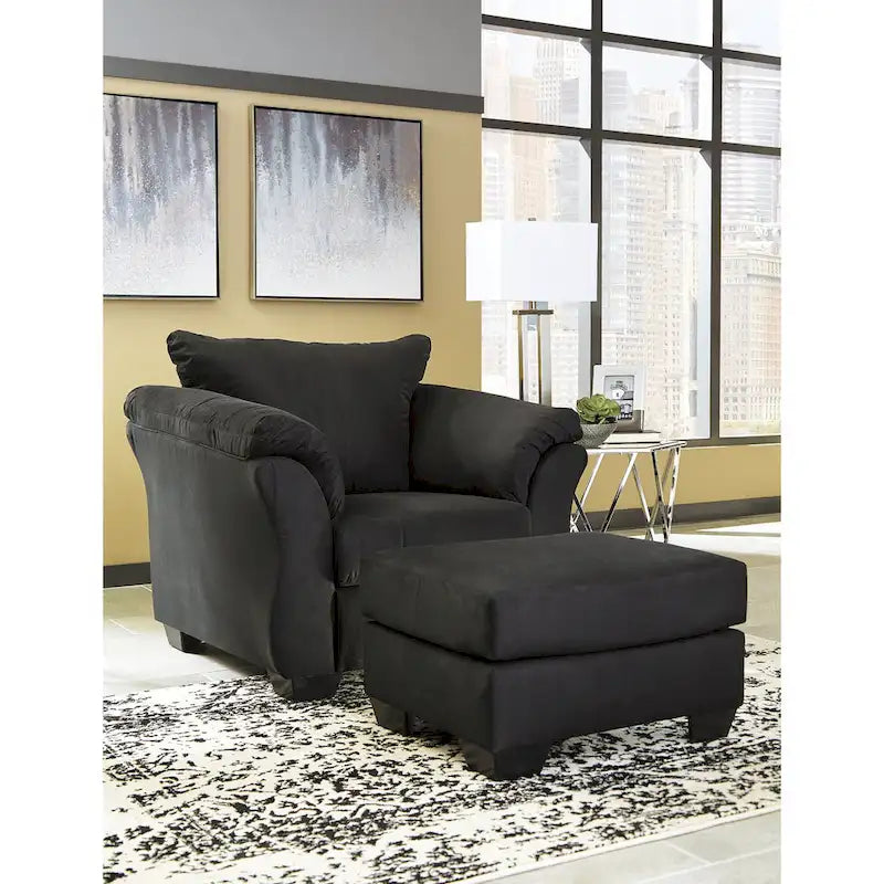 Contemporary Black Upholstered Armchair