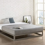 Estructura de cama metálica con plataforma de perfil bajo tamaño matrimonial