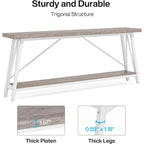 Mesa consola de dos niveles con estructura metálica