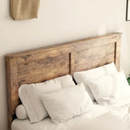 Struttura letto a piattaforma marrone scuro con doghe in legno