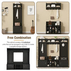 Modular Entryway Hall Tree with Bench, Coat Hooks and Shoe Storage