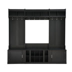 Modular Entryway Hall Tree with Bench, Coat Hooks and Shoe Storage