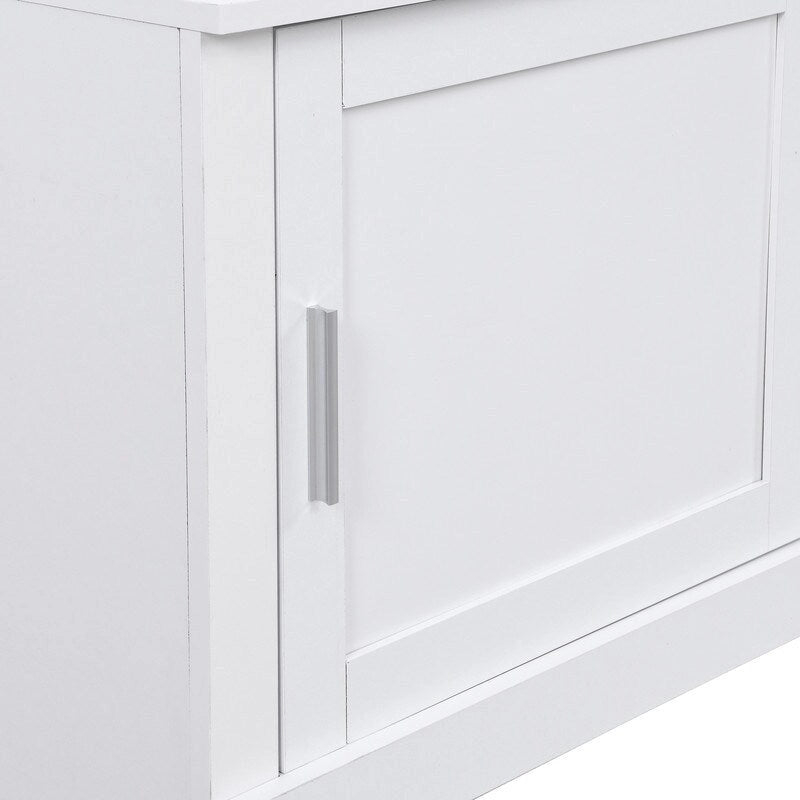 Modular Entryway Hall Tree with Bench, Coat Hooks and Shoe Storage