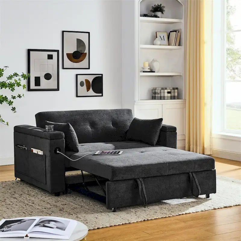 Sofá cama extraíble con respaldo ajustable