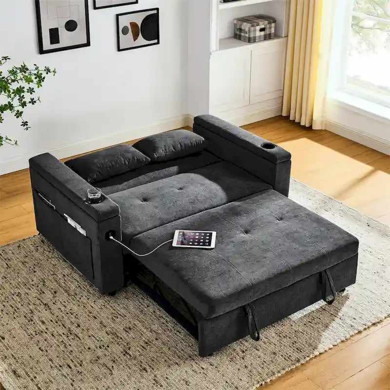 Divano letto estraibile con schienale regolabile
