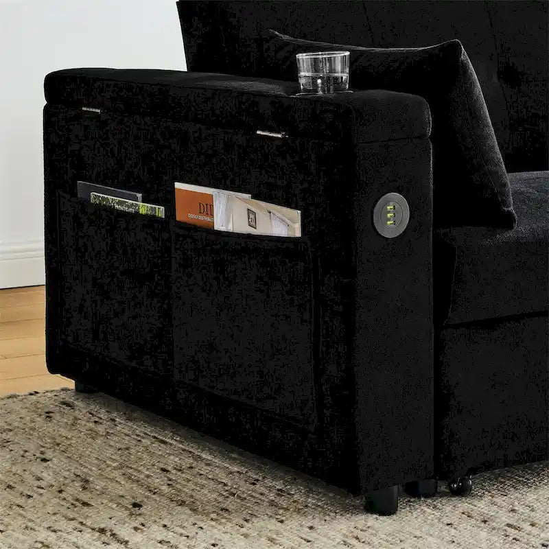 Divano letto estraibile con schienale regolabile