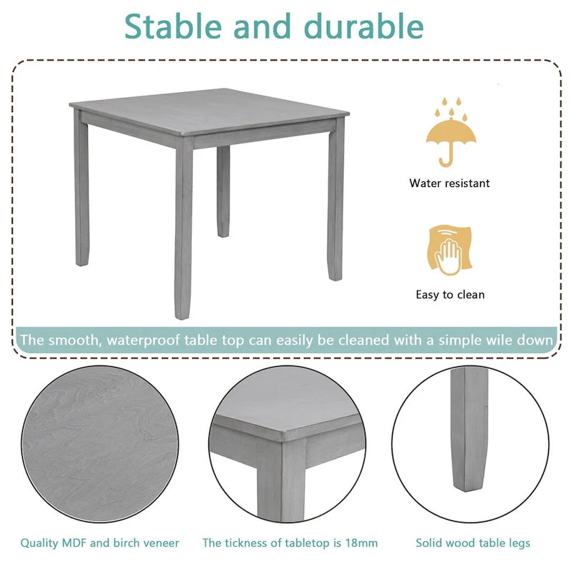 Mesa de comedor cuadrada para 4 personas
