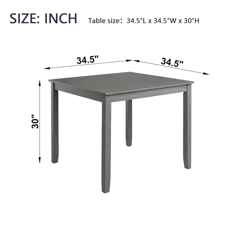 Mesa de comedor cuadrada para 4 personas