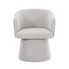 Silla de comedor tapizada gris claro con asiento acolchado