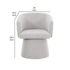 Silla de comedor tapizada gris claro con asiento acolchado