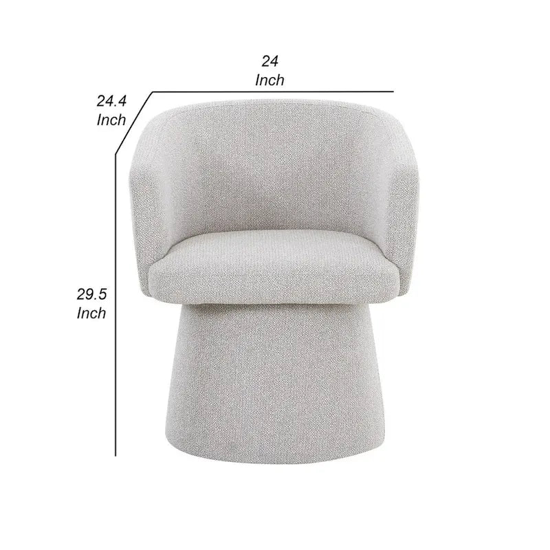 Silla de comedor tapizada gris claro con asiento acolchado