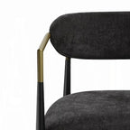 Schwarze Stoffstühle mit schwarzer Oberfläche, 2er-Set
