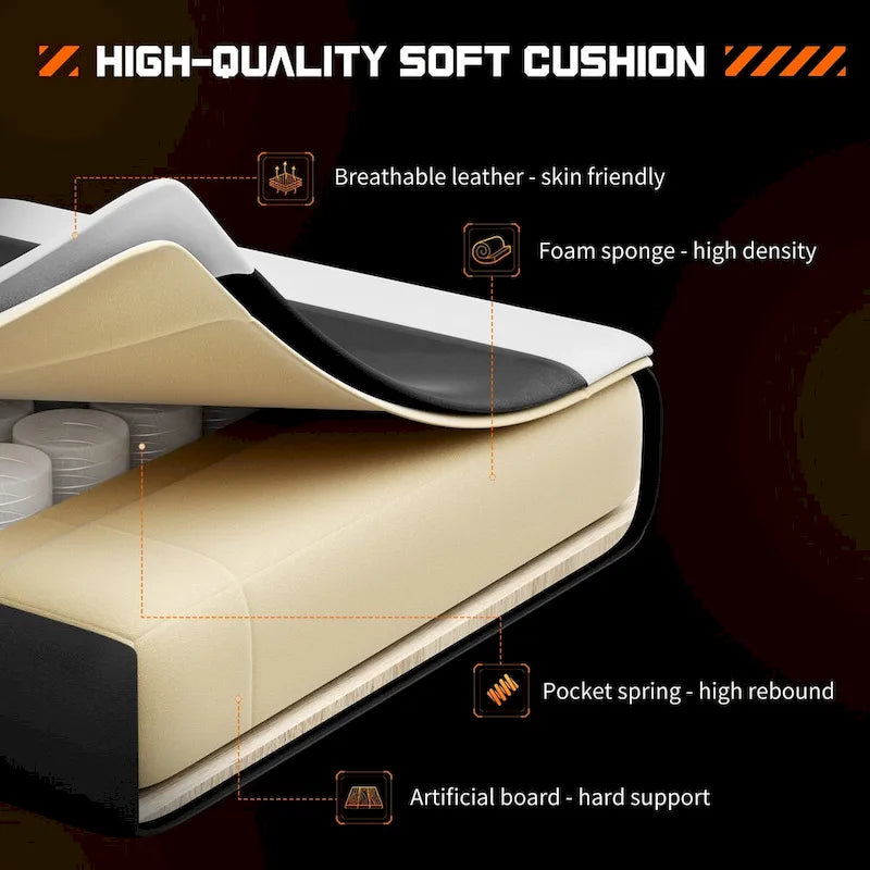 Silla giratoria de escritorio de piel sintética con respaldo ajustable