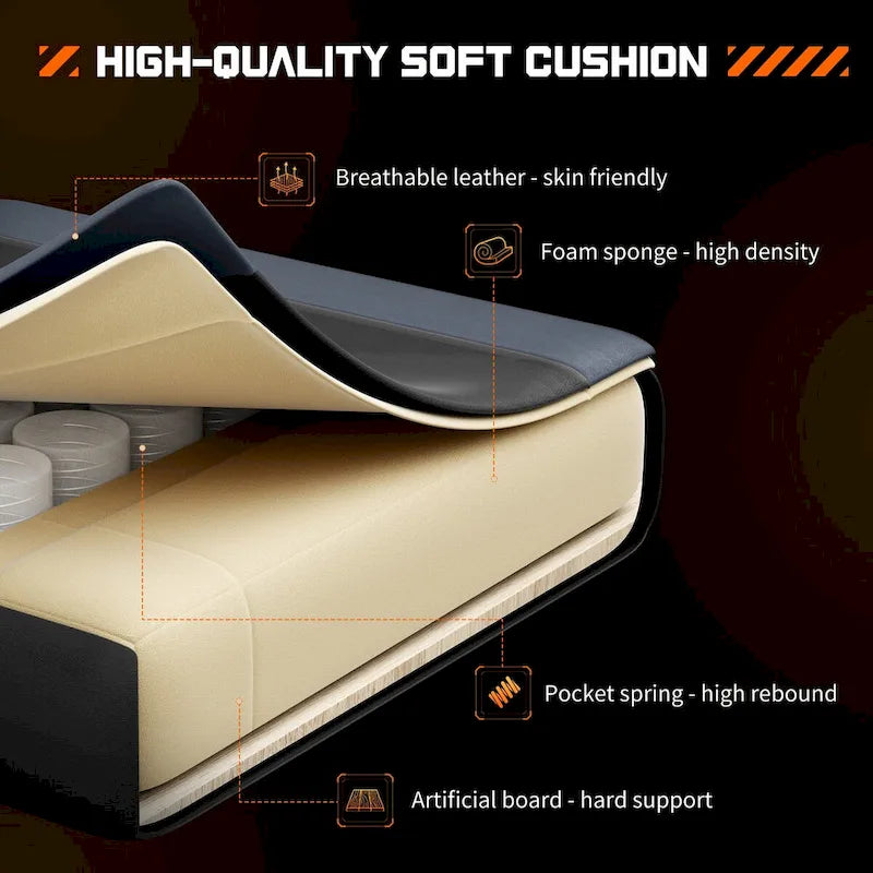 Silla giratoria de escritorio de piel sintética con respaldo ajustable