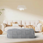 Pouf quadrato imbottito grigio