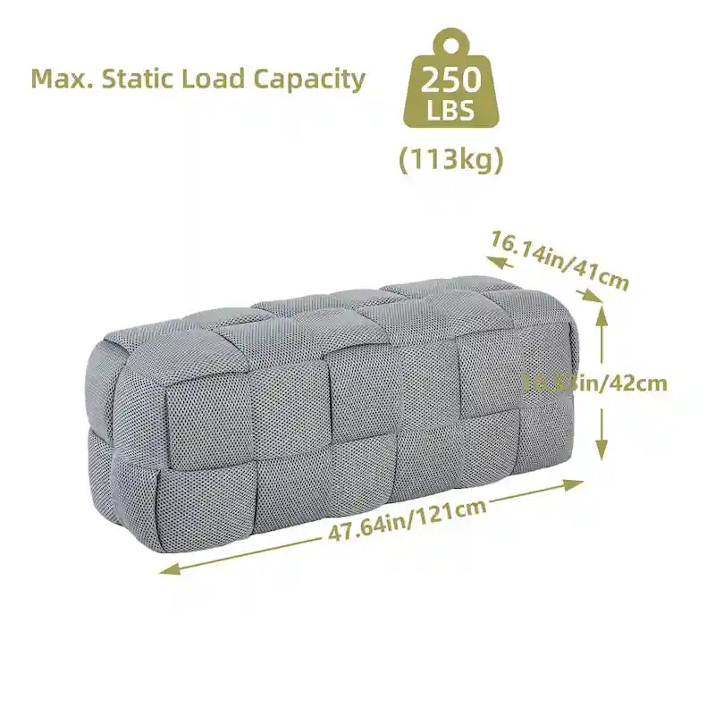 Pouf quadrato imbottito grigio